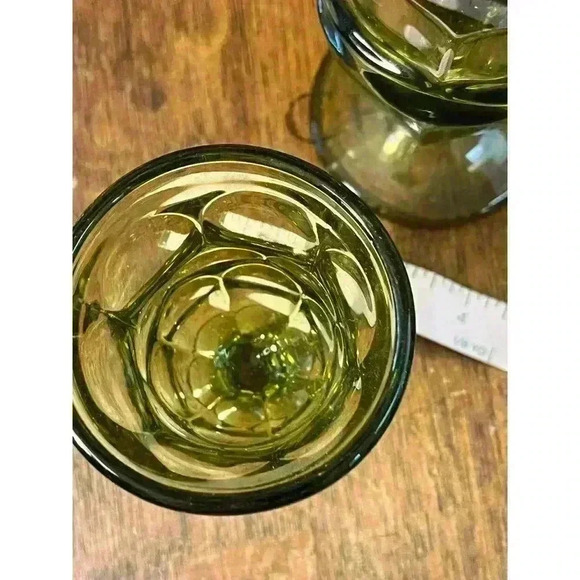 Green Fostoria Argus glasses.  Set of two. - Picture 2 of 5